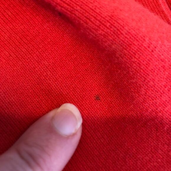 Cabi bright orange trumpet sleeve ribbed snap front cardigan size Small #5285 - Picture 11 of 16